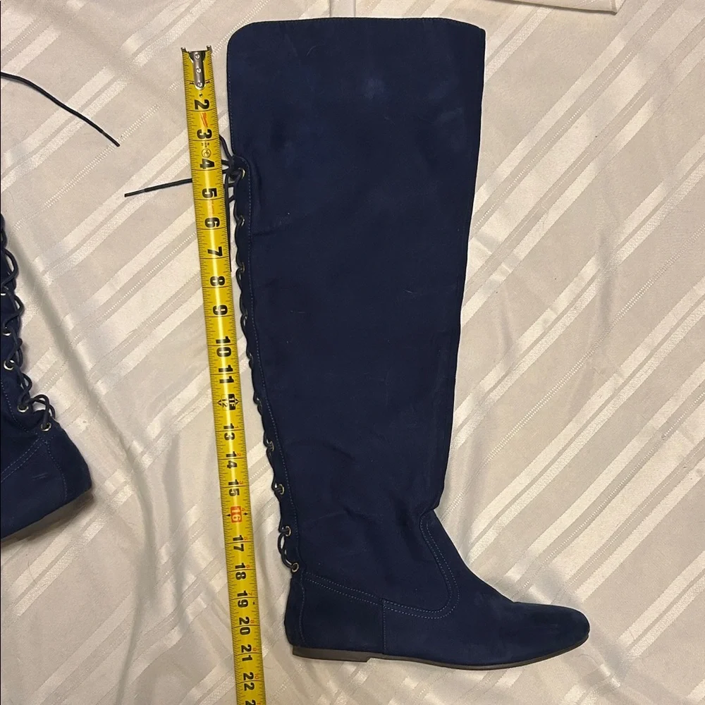 Women's Navy Knee-High Boots
